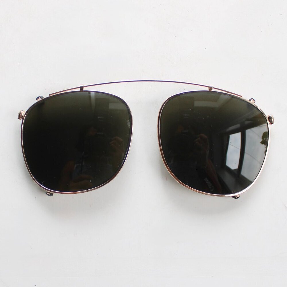 Marcolin Vintage Gold Metal Oval Clip-on Clips Sunglasses Frames Italy 6057